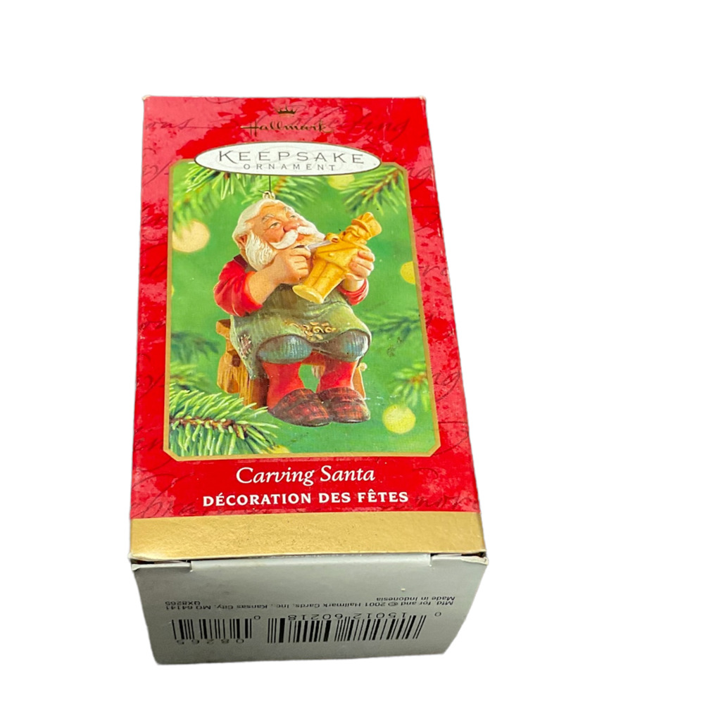 2001 Hallmark Keepsake Ornament Carving Santa Ornament Carving a Toy Soldier